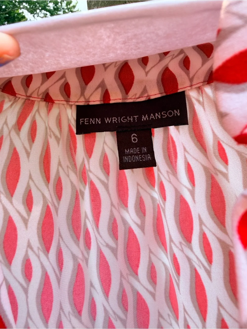 Fenn Wright Manson Red & White Printed Midi Dress